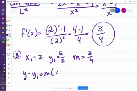a-find-the-slope-of-the-tangent-line-for-each-function-fat-the-given-point-b-find-an-equation-of-t-4