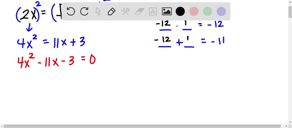 4x 3 2x 11 solve for x