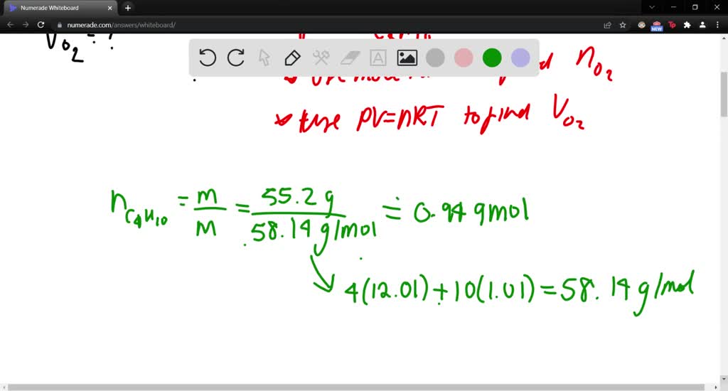 SOLVEDButane undergoes combustion when it reacts with oxygen to
