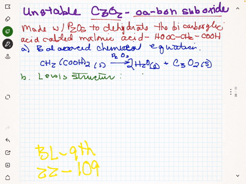 SOLVED:Carbon suboxide, C3 O2, is a linear molecule with the two oxygen ...