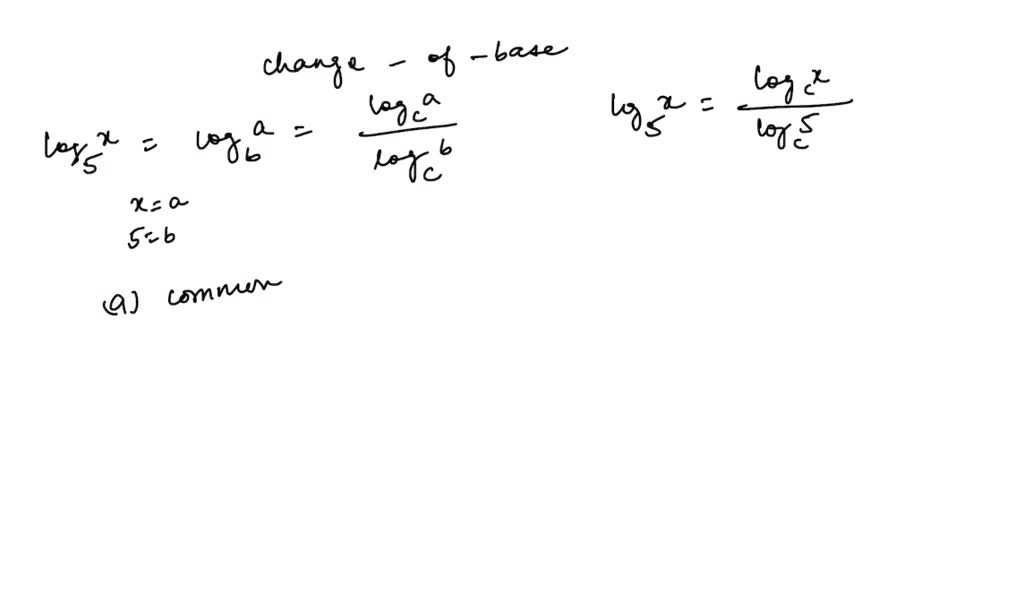 SOLVED:Rewrite the logarithm as a ratio of (a) co…