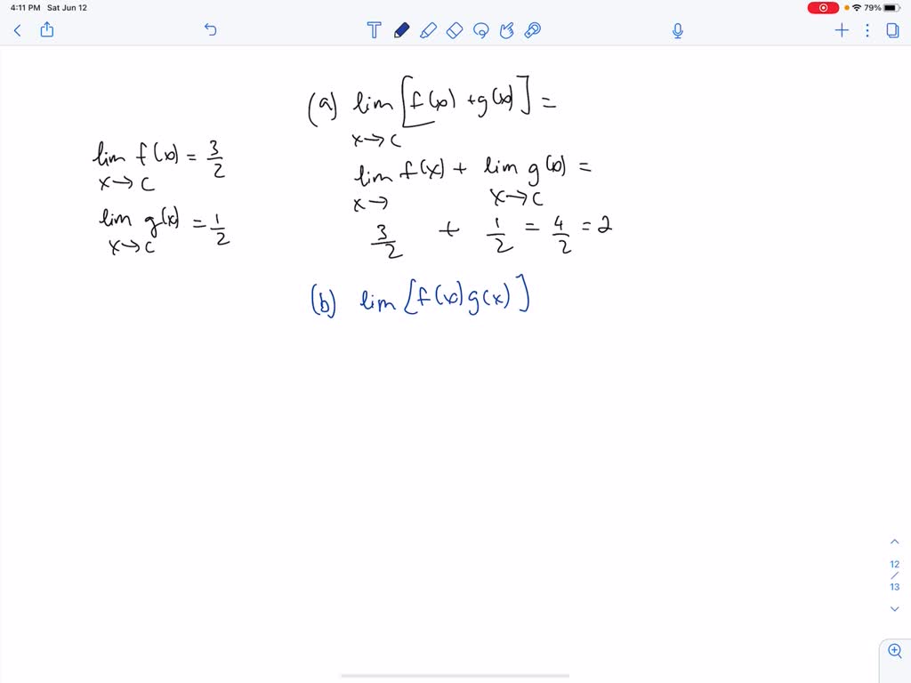 Solved Find The Limit Of F X G X F X G X And F X G X As X Approaches C If An Answer Does Not Exist Enter Dne Lim Xa C F X 3 2 Lim Xa C G X