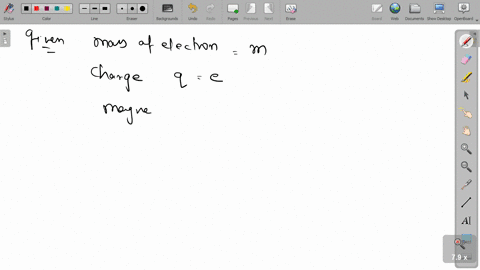 an-electron-of-mass-m-and-charge-e-is-accelerated-by-a-potential-difference-v-it-then-enters-a-uni-2