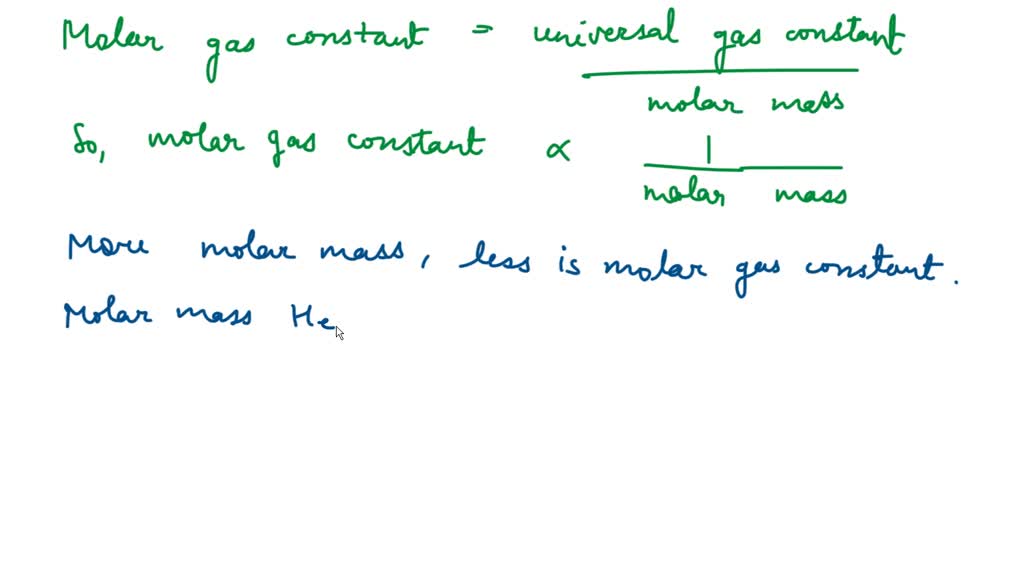 ⏩SOLVED:The ratio of universal gas constant and molar mass of gas is ...
