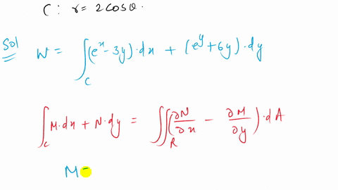 use-greens-theorem-to-calculate-the-work-done-by-the-force-mathbff-on-a-particle-that-is-moving-co-6