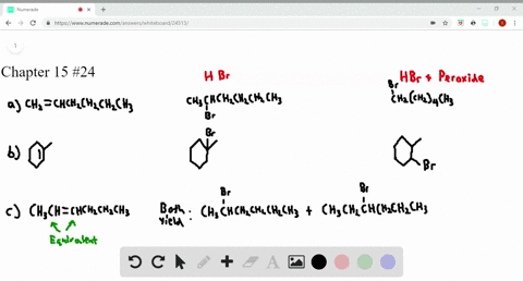 draw-the-products-formed-when-each-alkene-is-treated-with-either-1-hbr-alone-or-2-hbr-in-the-presenc