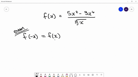 is-the-function-fxfrac5-x2-3-x4sqrt3x-even-odd-or-neither