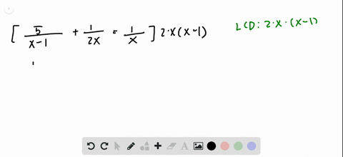 find-the-solution-set-to-each-equation-frac5x-1frac12-xfrac1x
