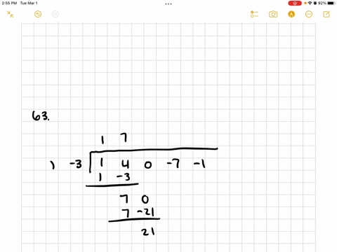 use-synthetic-division-to-determine-the-quotient-and-remainder-leftx44-x3-7-x-1right-divx-3