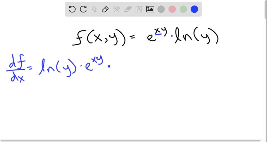 SOLVED:In Exercises find ∂f / ∂x and ∂f / ∂y. f(x, y)=e^x y lny