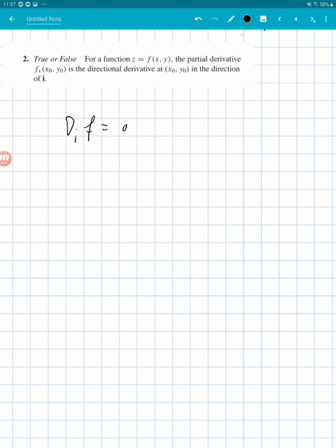 true-or-false-for-a-function-zfx-y-the-partial-derivative-f_xleftx_0-y_0right-is-the-directional-der