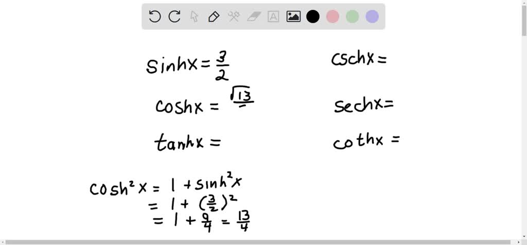 solved-use-the-value-of-the-given-hyperbolic-function-to-find-the