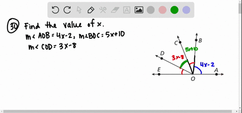 find-the-value-of-x-mathrmm-angle-a-o-b4-x-2-mathrmm-angle-b-o-c5-x10-mathrmm-angle-c-o-d3-x-8