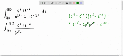 integrals-with-ex-evaluate-the-following-integrals-int_ln-2ln-3-fracexe-xe2-x-2e-2-x-d-x