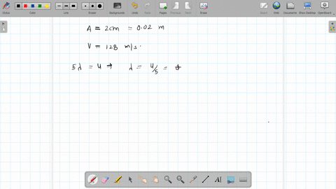 the-amplitude-of-a-wave-in-a-string-is-2-mathrmcm-this-wave-is-propagating-along-the-mathrmx-directi