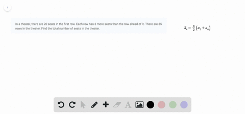 SOLVED In a theater there are 20 seats in the first row. Each