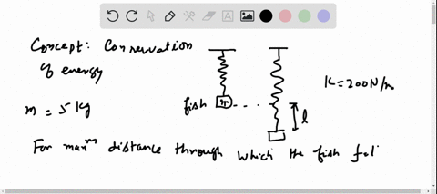 a-fish-scale-consisting-of-a-spring-with-spring-constant-k200-mathrmn-mathrmm-is-hung-vertically-fro