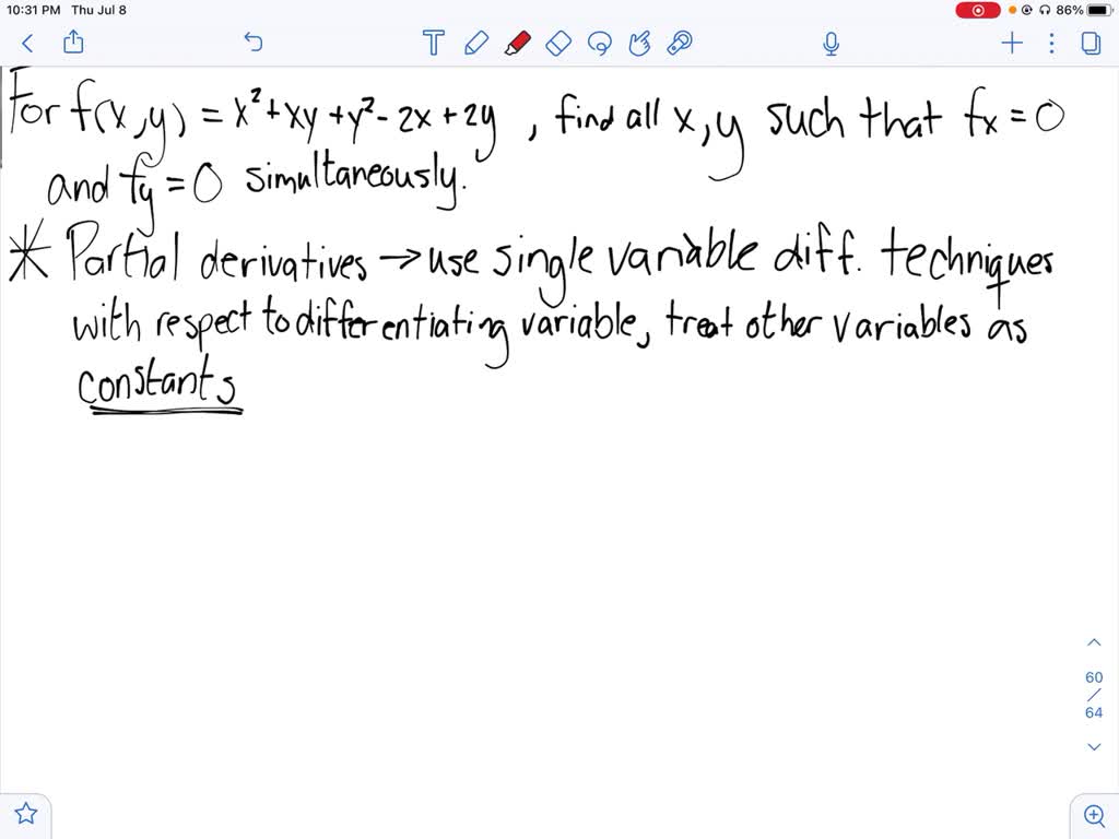 For F X Y Find All Values Of X And Y Such That Fx Solvedlib