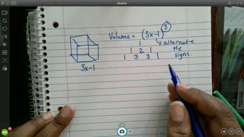 the-length-of-a-side-of-a-cube-is-represented-by-3-x-1-use-the-binomial-theorem-to-write-a-polynomia