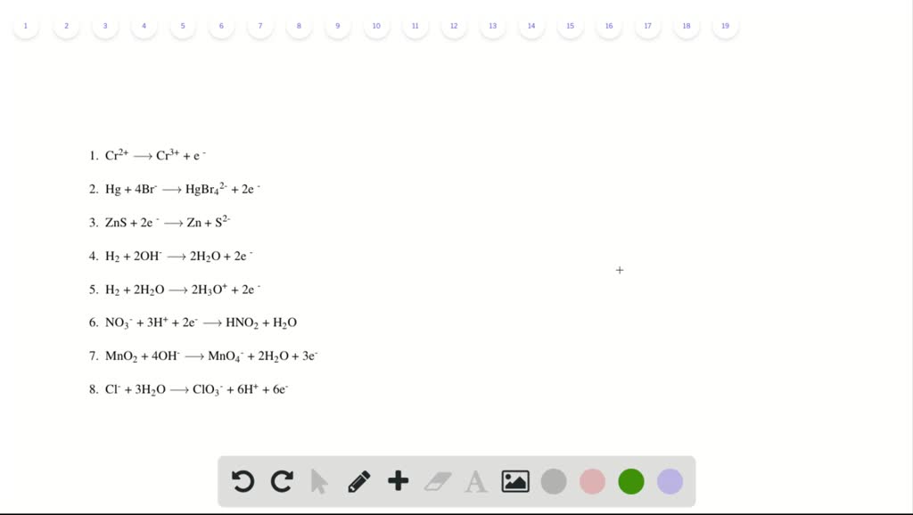 SOLVED:Complete And Balance Each Of The Following Half-reactions (steps ...