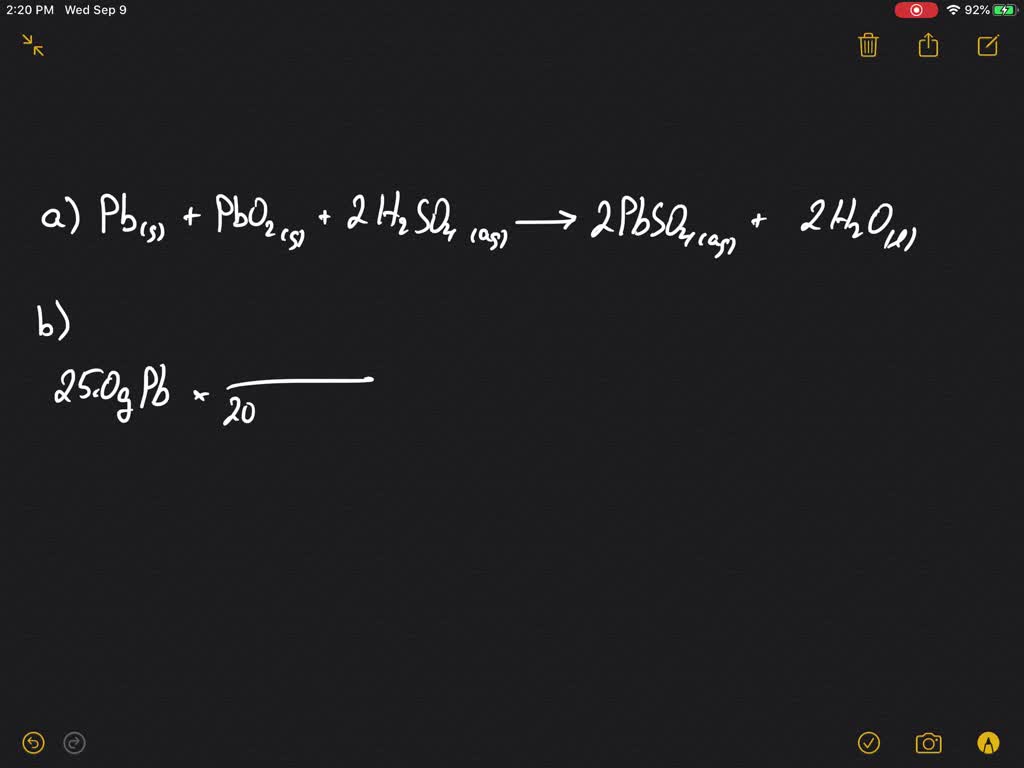 SOLVEDCar Battery Car batteries use lead, lead(IV) oxide, and a