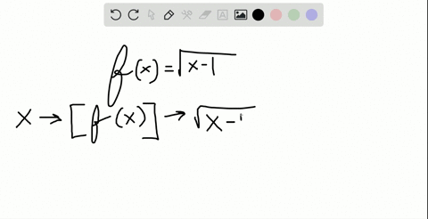 SOLVED:Draw a machine diagram for the function. f(x)=√(x-1)
