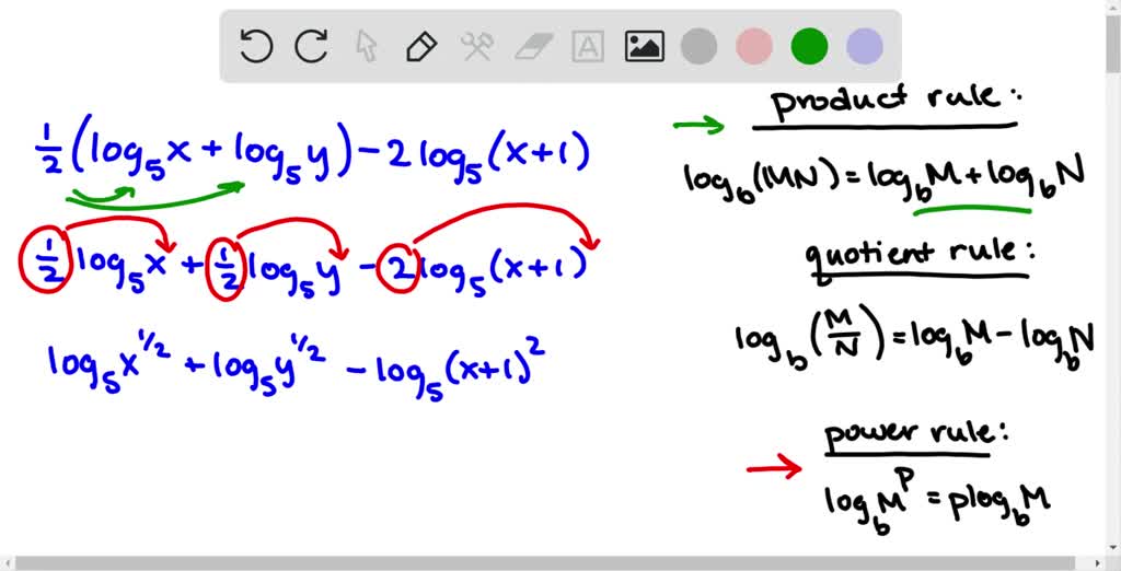 hw 3.0.2 expand and condense logarithms
