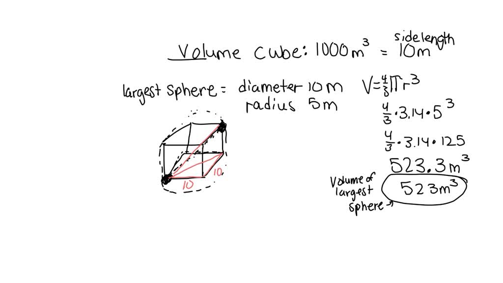 SOLVED:The volume of a cube is 1000 cu m. a. To the nearest cubic meter ...