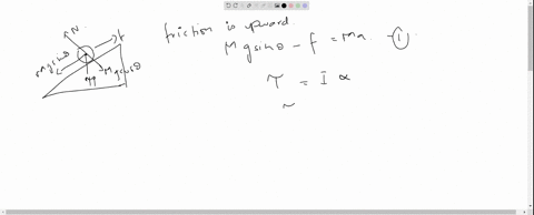 a-uniform-disc-of-mass-mathrmm-and-radius-mathrmr-rolls-without-slipping-down-a-plane-inclined-at--3