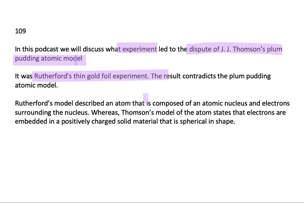 thomsons plum pudding atomic model