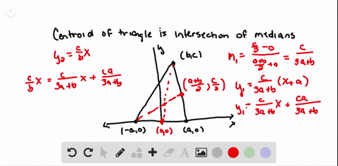triangle-show-that-the-centroid-of-the-triangle-with-vertices-a-0a-0-and-b-c-is-the-point-of-interse