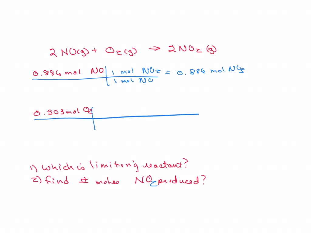 SOLVEDNitric oxide (NO) reacts with oxygen gas to form nitrogen