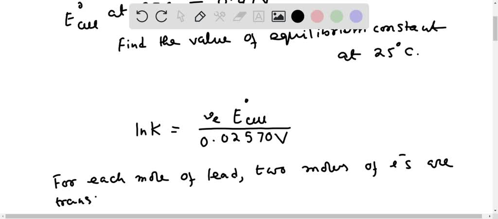 SOLVED:The value of Ecell ^∘ at 25^∘ C for the equation Pb(s)+Cu^2 *(a ...