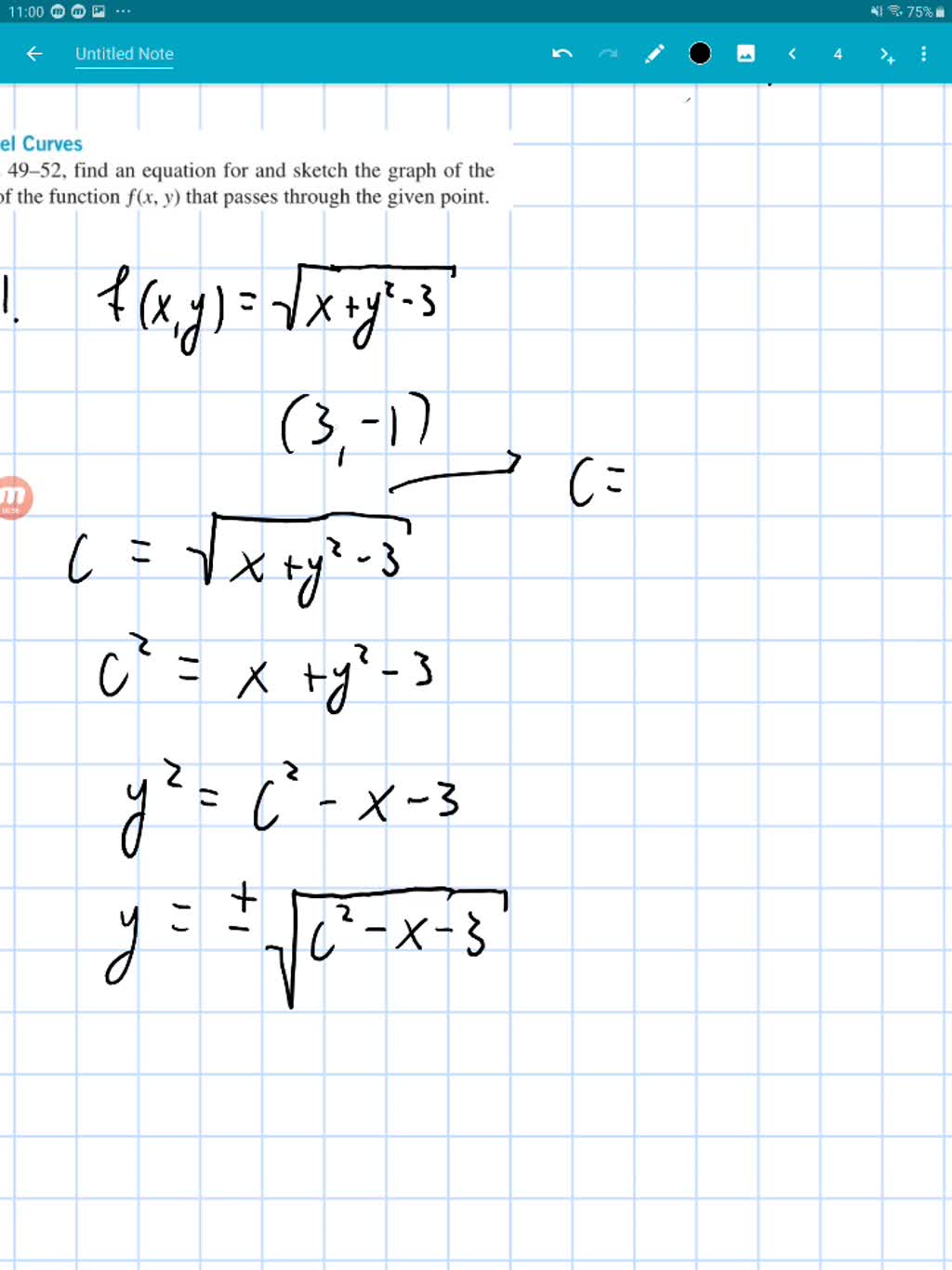 Solved Find An Equation For And Sketch The Graph Of The Level Curve Of