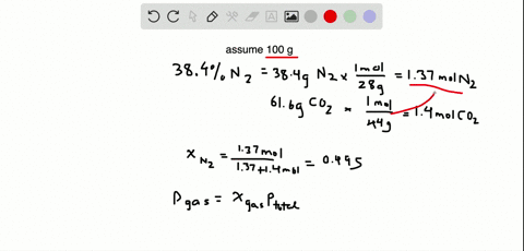 a-mixture-of-nitrogen-and-carbon-dioxide-contains-384-mathrmn_2-by-mass-what-is-the-mole-fraction-of