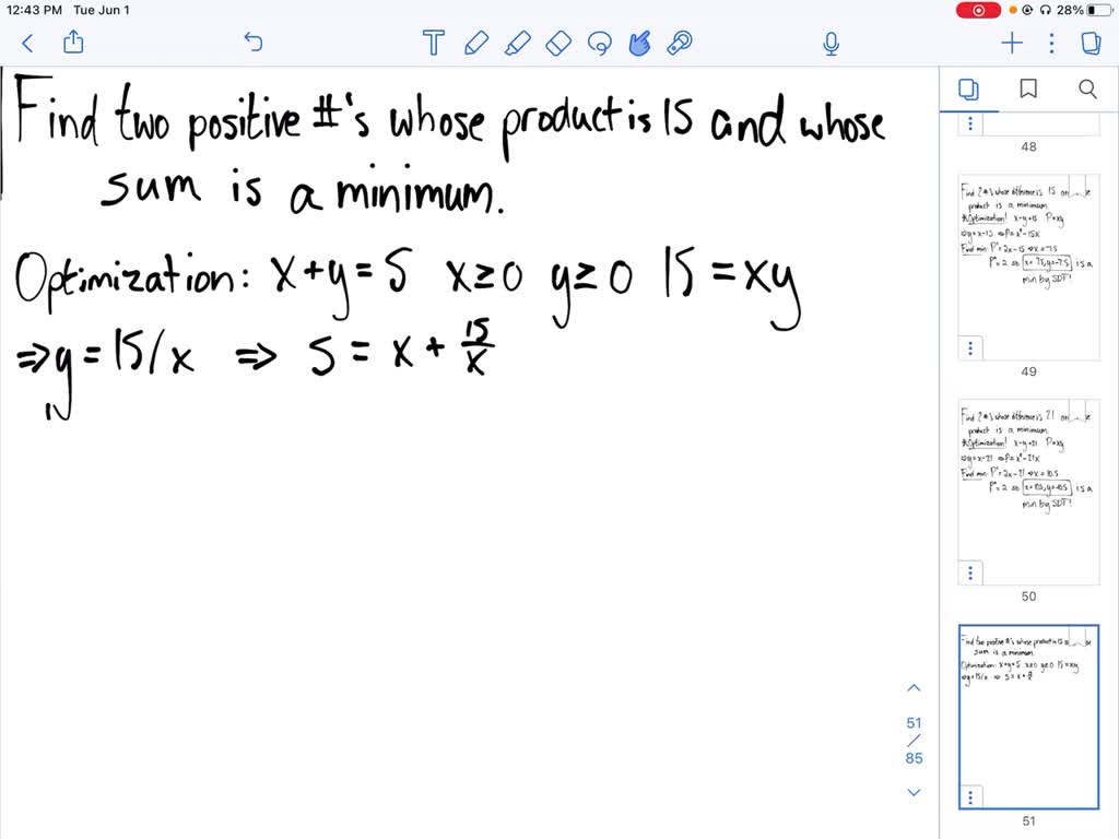 solved-find-two-positive-numbers-whose-product-is-15-and-whose-sum-is-a