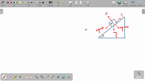 a-block-of-mass-10-mathrmkg-slides-down-a-rough-slope-which-is-inclined-at-45circ-to-the-horizontal-