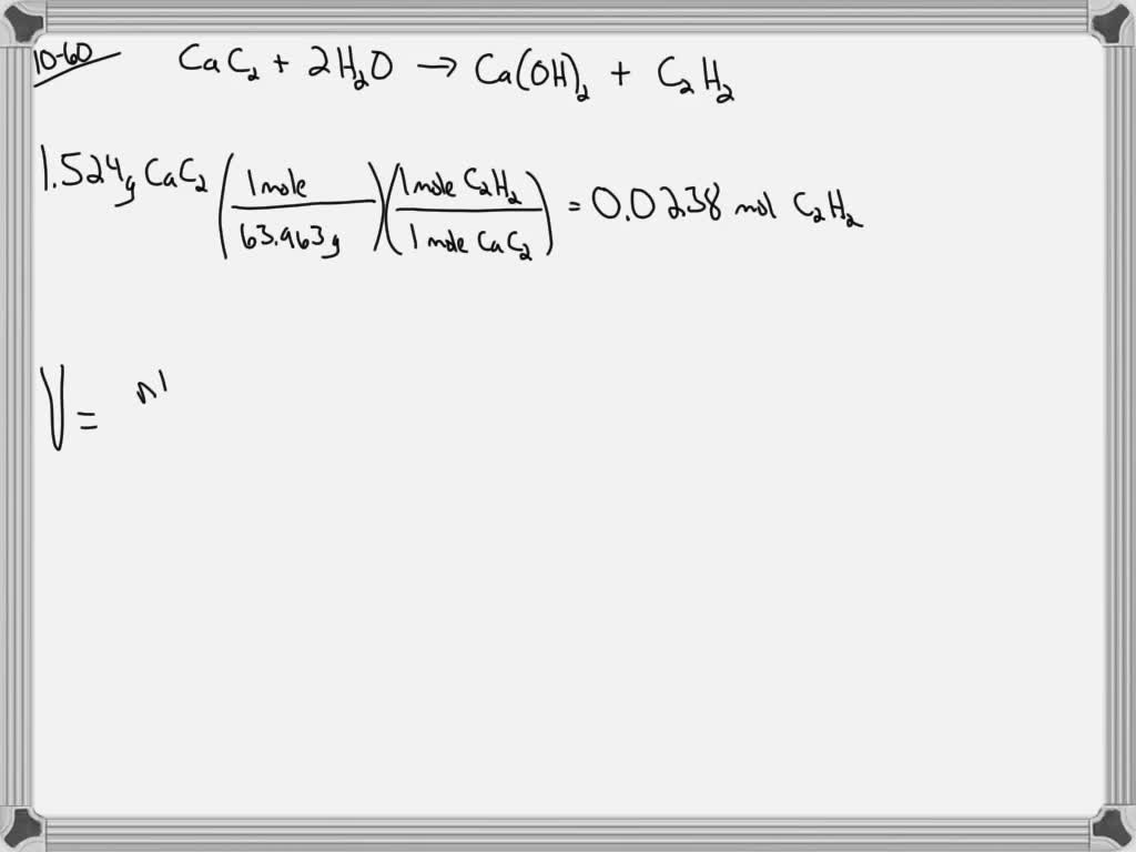 SOLVED:Acetylene gas, C2 H2(g), can be prepared by the reaction of ...