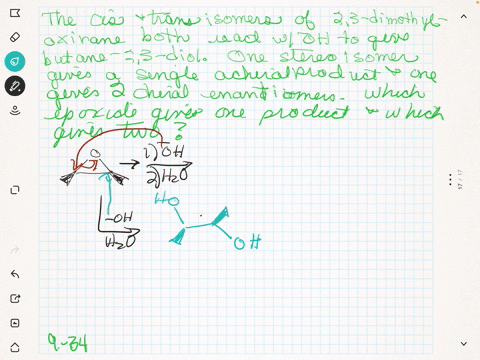 the-cis-and-trans-isomers-of-23-dimethyloxirane-both-react-with-mathrmoh-to-give-butane-23-diol-one-