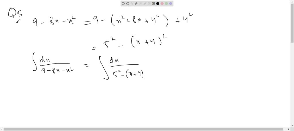 SOLVED:Determine the following: ∫(d x)/(9-8 x-x^2)