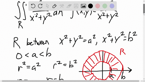 evaluate-the-given-integral-by-changing-to-polar-coordinates-iint_r-fracy2x2y2-d-a-where-r-is-the-re