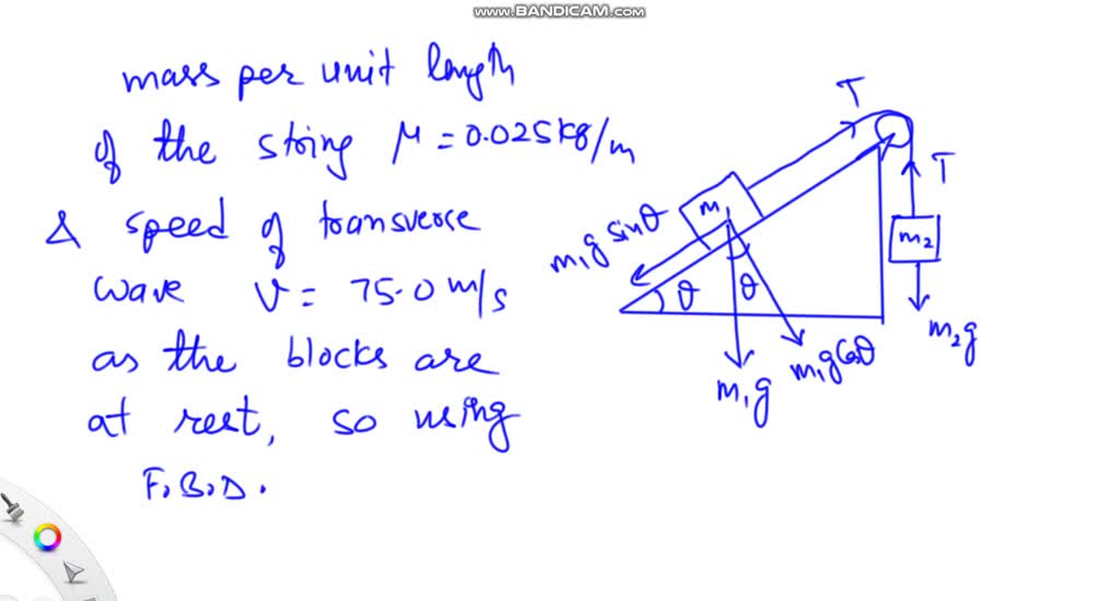 ⏩SOLVED:The drawing shows a frictionless incline and pulley. The two ...