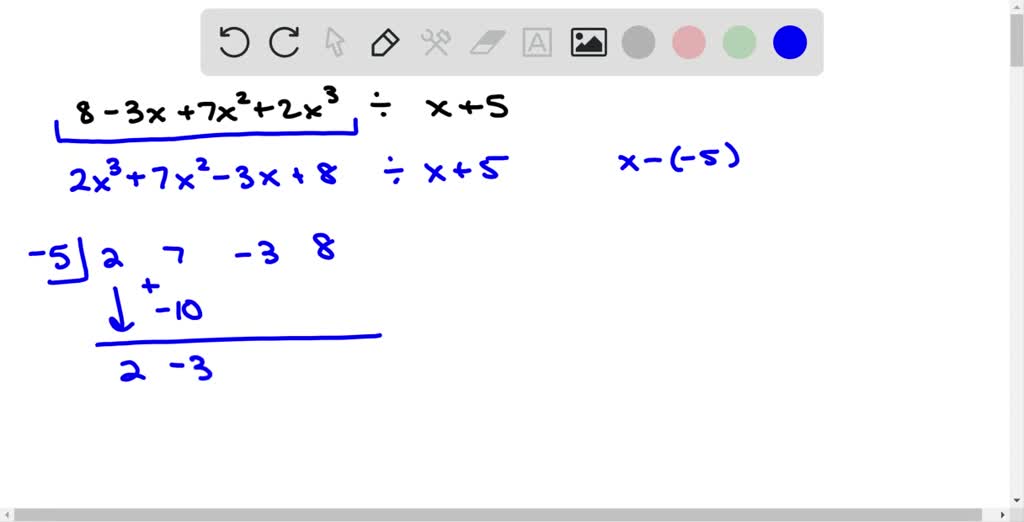 SOLVED:Use synthetic division to perform each division. See Example 3 ...