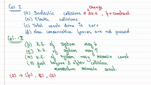 match-the-following-column-i-a-inelastic-collisions-b-elastic-collisions-c-total-work-donc-is-acro-d