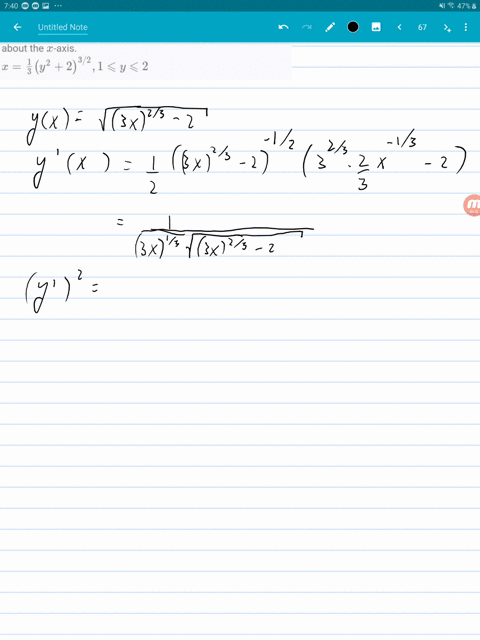 find-the-exact-area-of-the-surface-obtained-by-rotating-the-curve-about-the-x-axis-xfrac13lefty22rig
