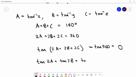 if-the-angles-of-a-triangle-are-tan-1-mathrmx-tan-1-mathrmy-tan-1-mathrmz-then-sum-mathrmxleft1-math