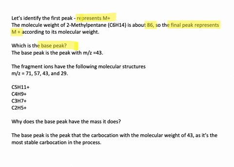 2-methylpentane-leftmathrmc_6-mathrmh_14right-has-the-mass-spectrum-shown-which-peak-represents-math