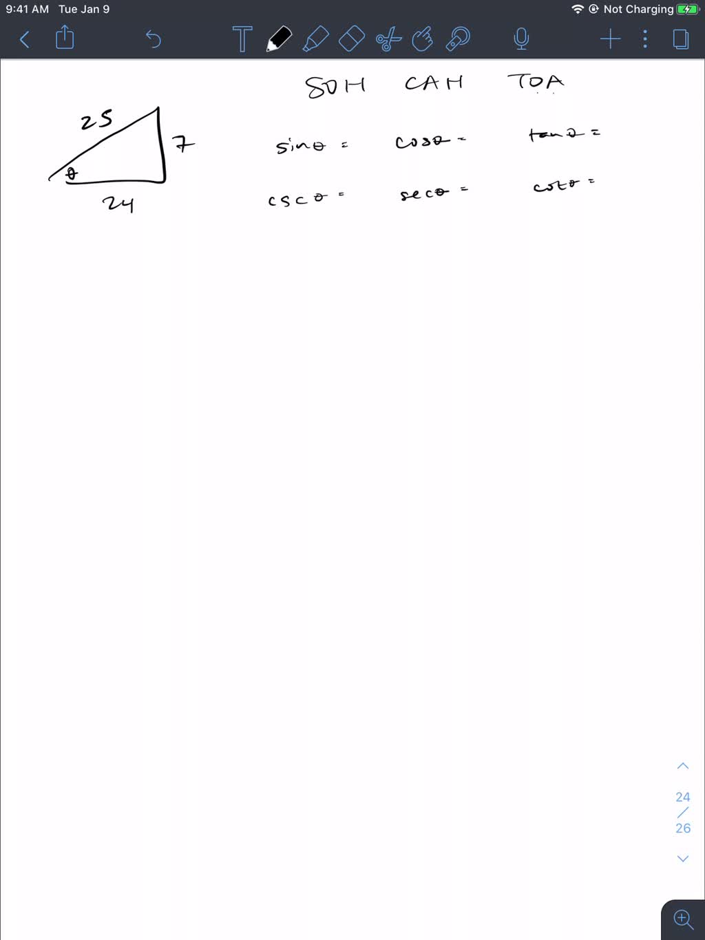 Solvedfind The Exact Values Of The Six Trigonometric Ratios Of The Angle θin The Triangle 2506