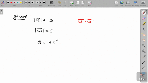 evaluate-vecu-cdot-vecw-vecu3vecw5-the-angle-between-vecu-and-vecw-is-45circ