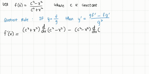 find-the-derivative-of-the-algebraic-function-fxfracc2-x2c2x2-quad-c-text-is-a-constant